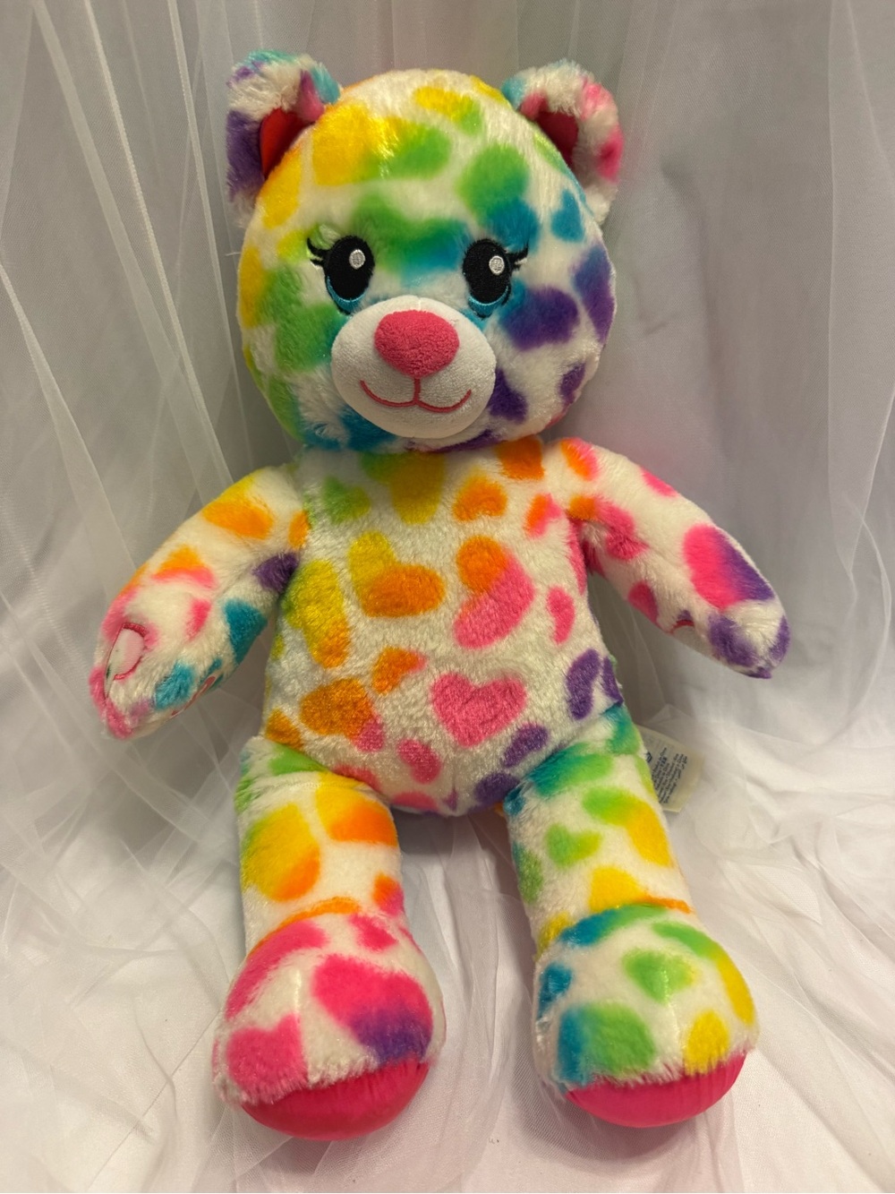 Build-A-Bear Rainbow Heart Plush Bear - Multicolor
